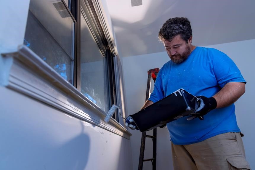 Man painting a house